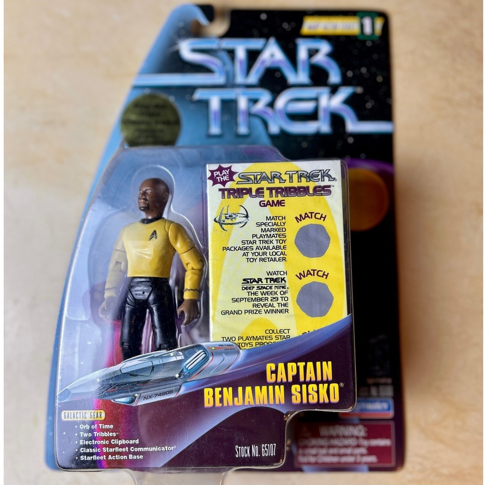 Playmates Star Trek Captain Benjamin Sisko Male 5in Yellow Warp Factor Series 1